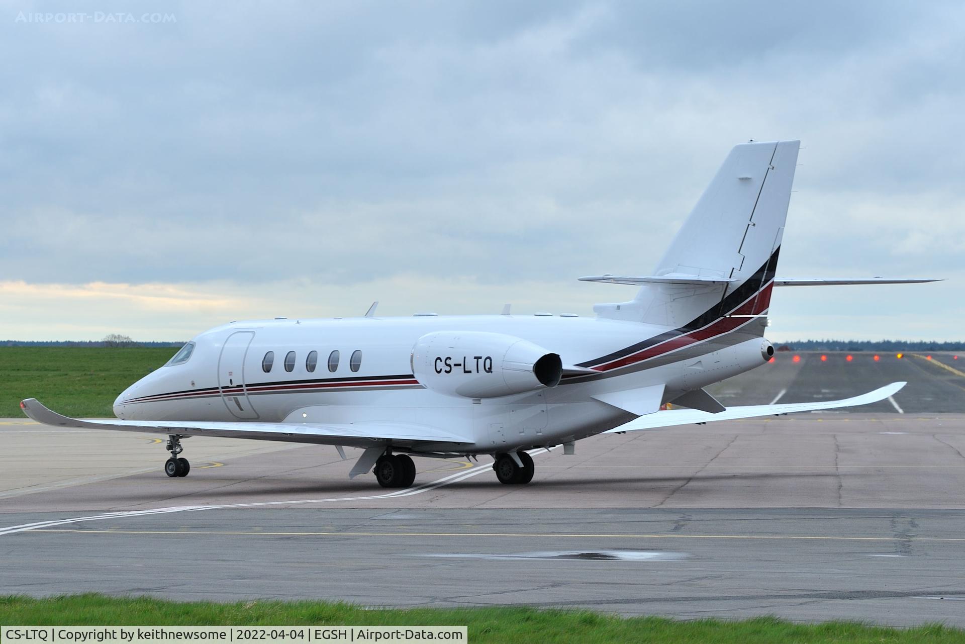 CS-LTQ, 2021 Cessna 680A Citation Latitude C/N 680A-0283, Arriving at Norwich from Faro, Portugal.