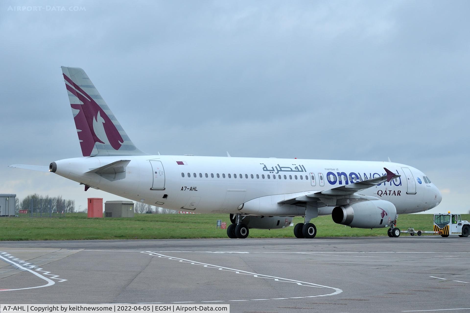 A7-AHL, 2011 Airbus A320-232 C/N 4802, Arriving at Norwich for paintwork.