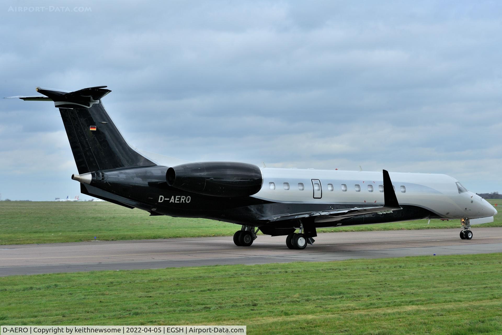 D-AERO, 2015 Embraer EMB-135BJ Legacy 650 C/N 14501214, Leaving Norwich for Dublin.