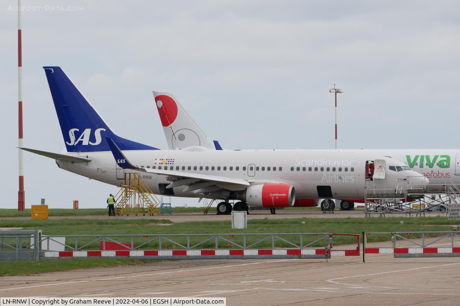 LN-RNW, 2010 Boeing 737-783 C/N 34549, Parked at Norwich.