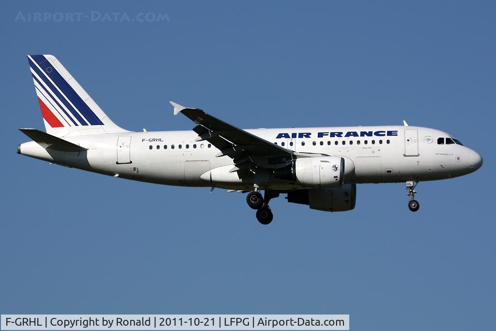 F-GRHL, 2000 Airbus A319-111 C/N 1201, at cdg