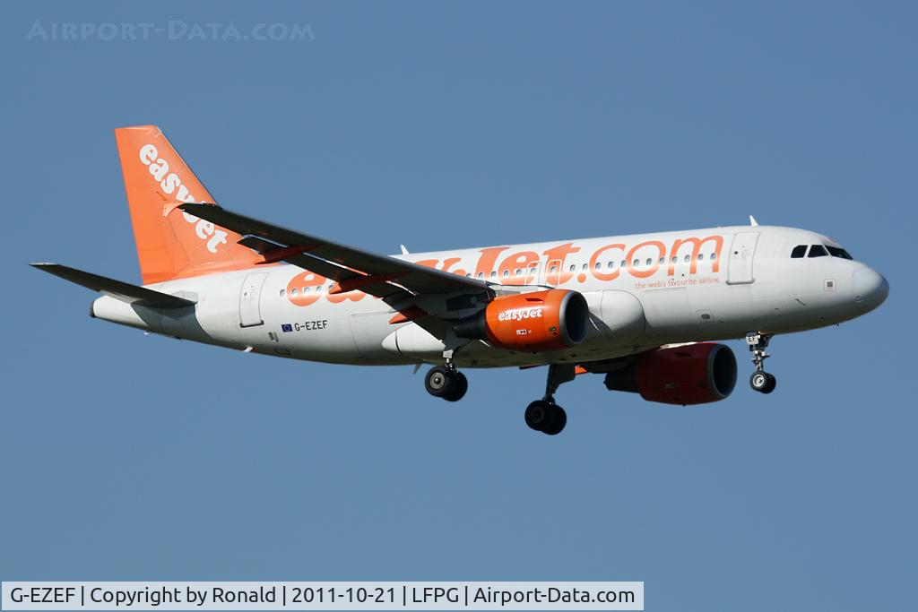 G-EZEF, 2004 Airbus A319-111 C/N 2176, at cdg