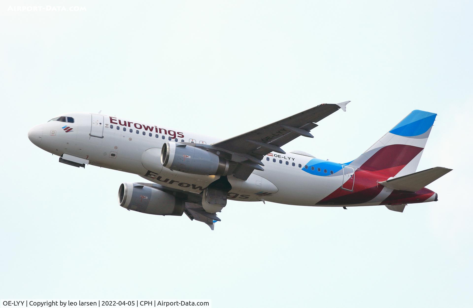 OE-LYY, 2010 Airbus A319-132 C/N 4256, Copenhagen 5.4.2022 T/O R-22R