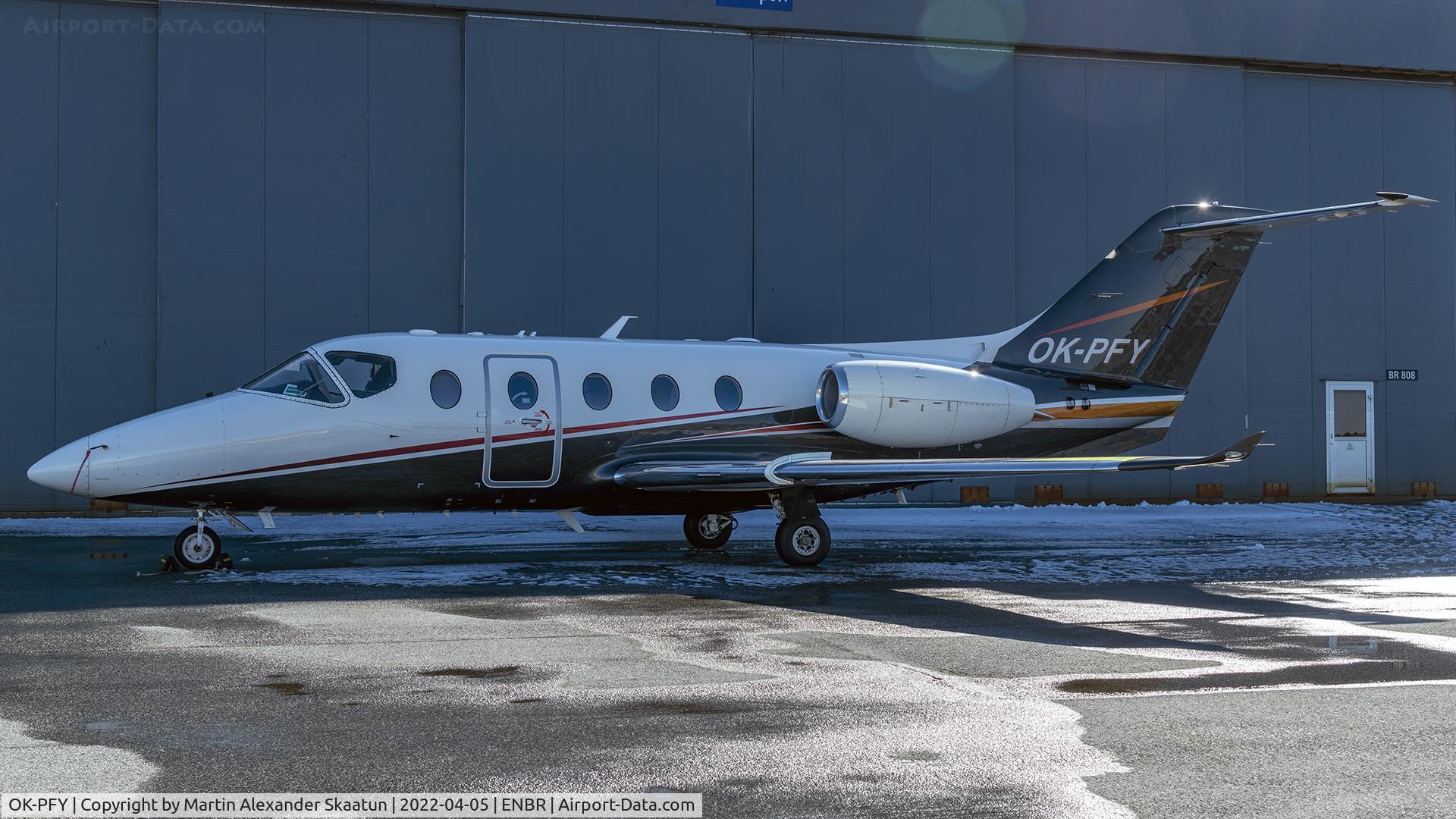OK-PFY, Beech 400XTi Nextant Beechjet Beechjet C/N RK-368, Parked outside Bergen Air Transport hangar.