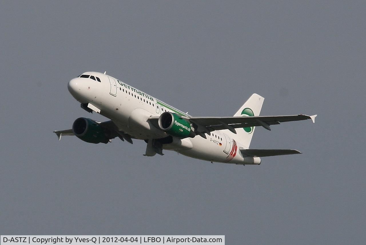 D-ASTZ, 2007 Airbus A319-112 C/N 3019, Airbus A319-112, Take-off Rwy 32L, Toulouse Blagnac Airport (LFBO-TLS)