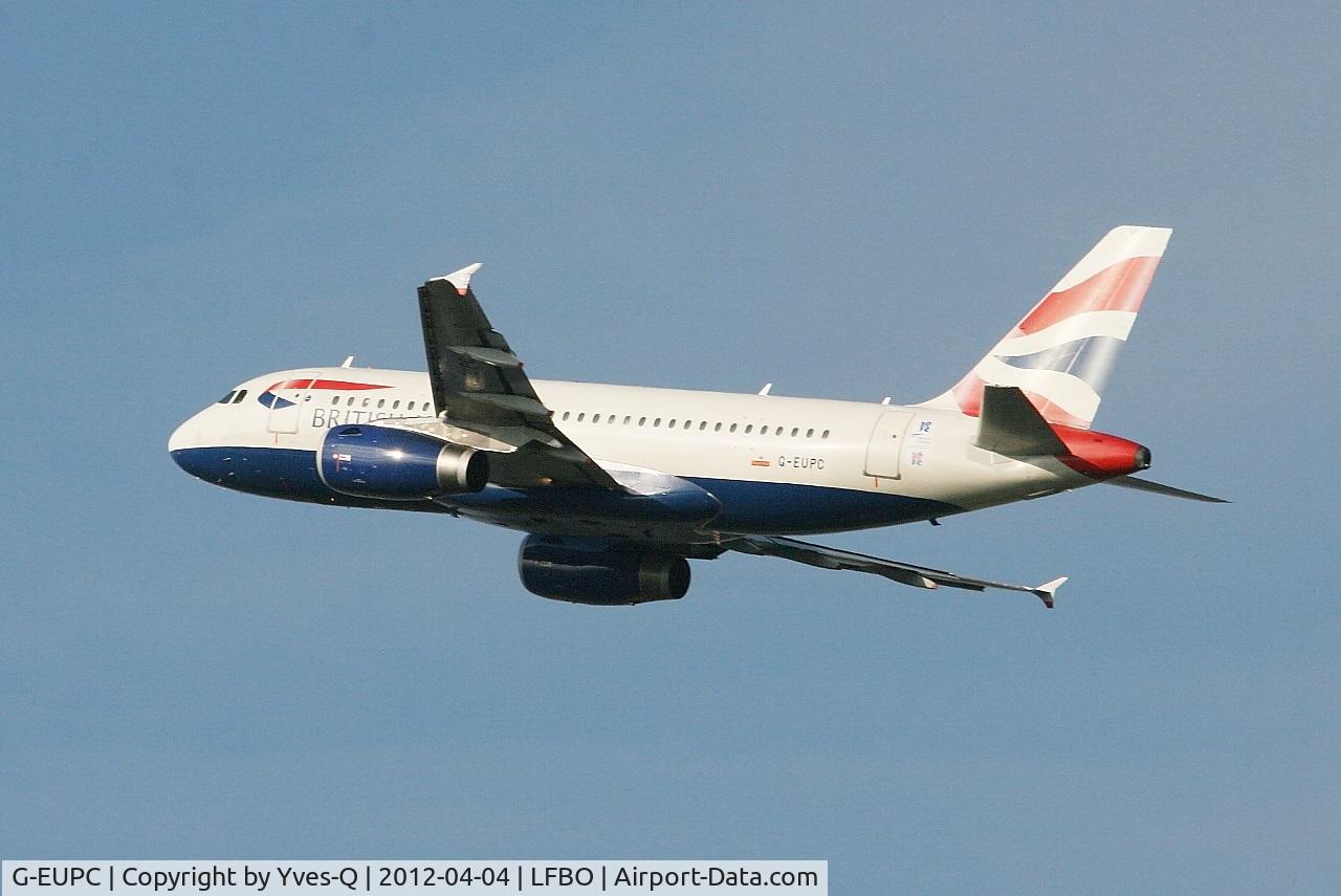 G-EUPC, 1999 Airbus A319-131 C/N 1118, Airbus A319-131, Climbing from rwy 32R, Toulouse Blagnac Airport (LFBO-TLS)