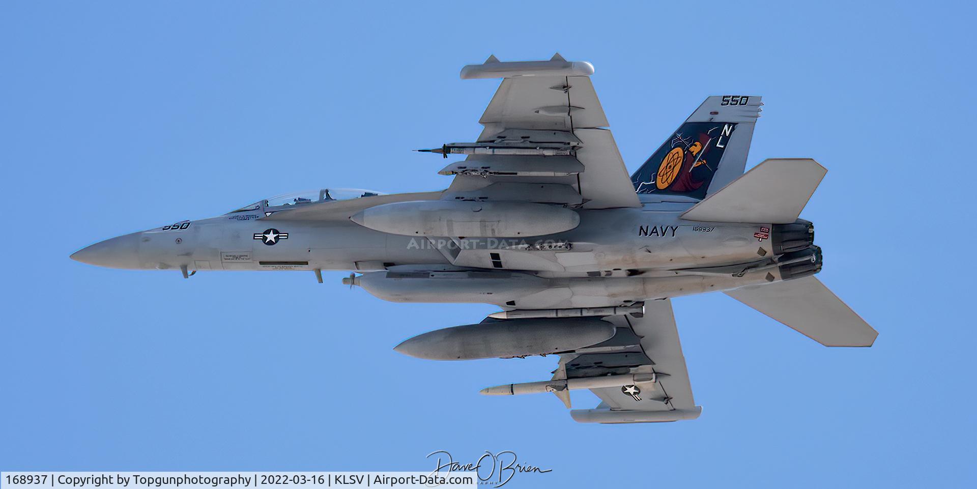 168937, Boeing EA-18G Growler C/N G-109, NITRO11 departing North out of Nellis AFB