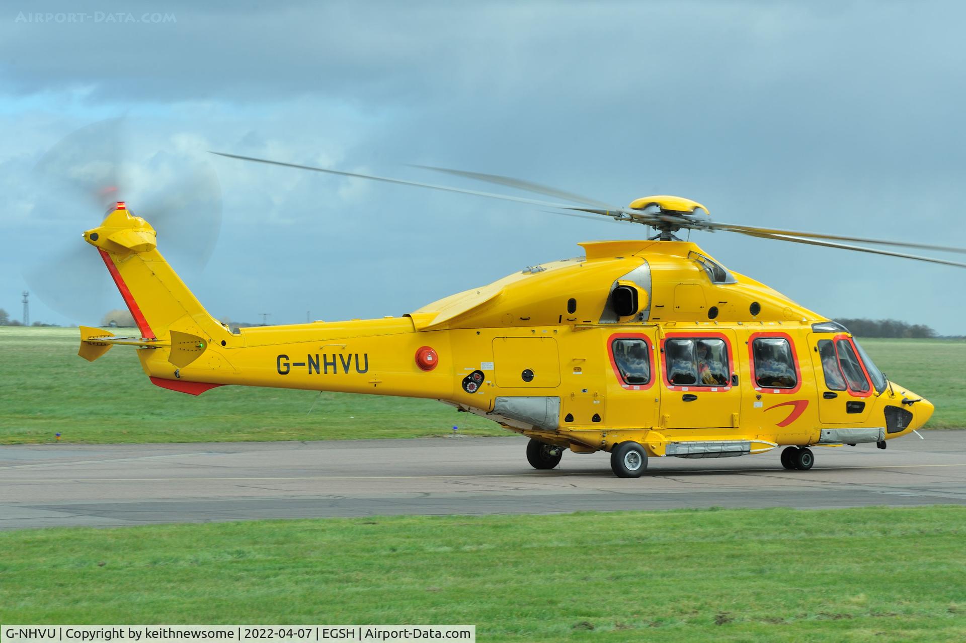 G-NHVU, 2014 Airbus Helicopters EC-175B C/N 5004, Leaving Norwich for 'offshore'.