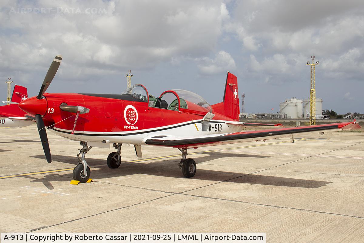A-913, 1982 Pilatus PC-7 Turbo Trainer C/N 321, Malta International Airshow 2021