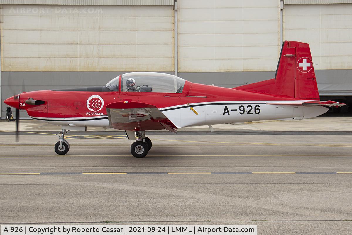 A-926, 1983 Pilatus PC-7 Turbo Trainer C/N 334, Malta International Airshow 2021