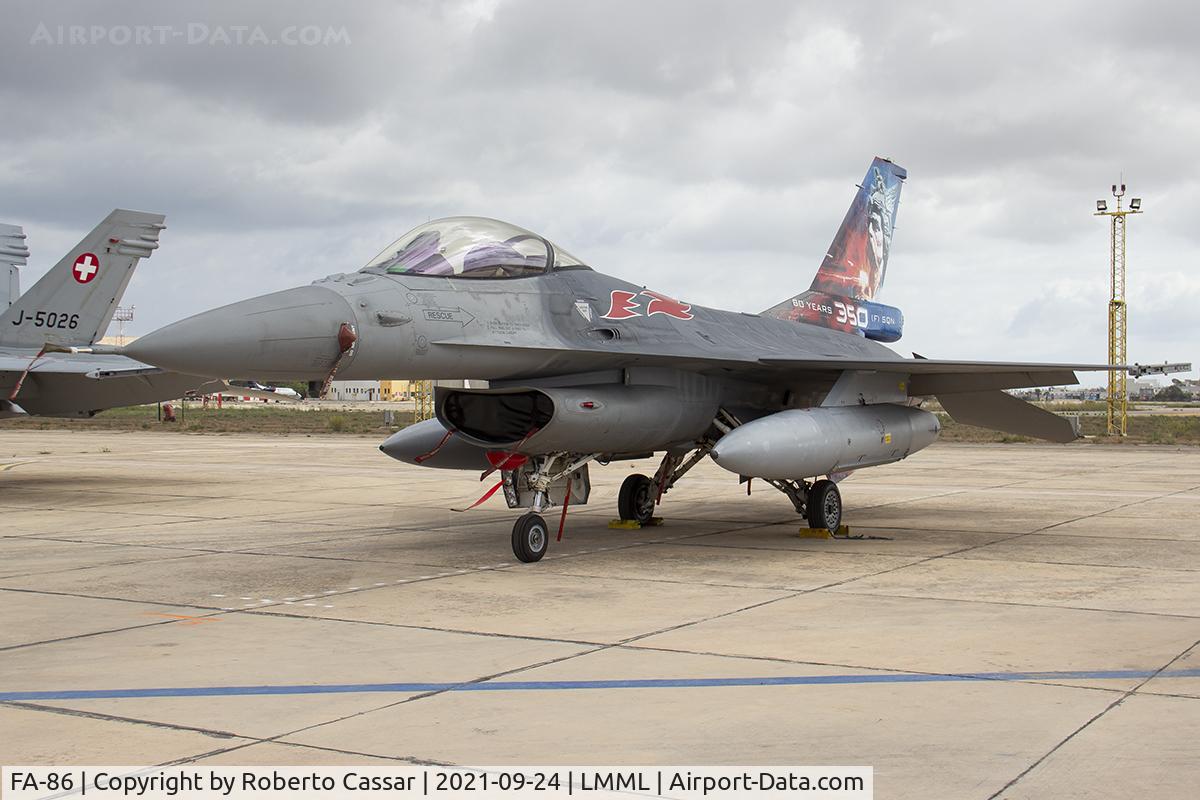 FA-86, SABCA F-16AM Fighting Falcon C/N 6H-86, Malta International Airshow 2021
