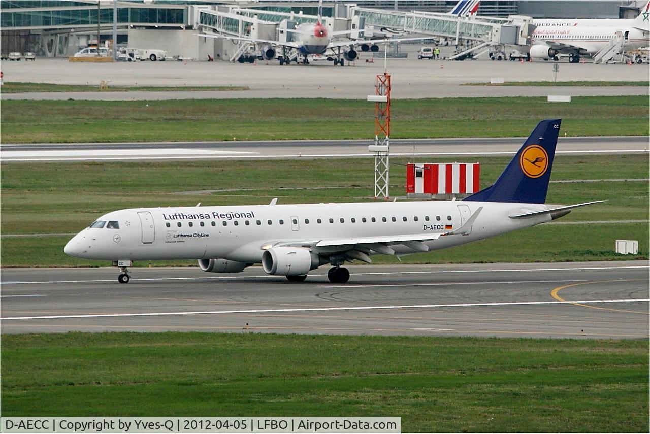 D-AECC, 2009 Embraer 190LR (ERJ-190-100LR) C/N 19000333, Embraer 190LR, Taxiing rwy 32L, Toulouse Blagnac Airport (LFBO-TLS)
