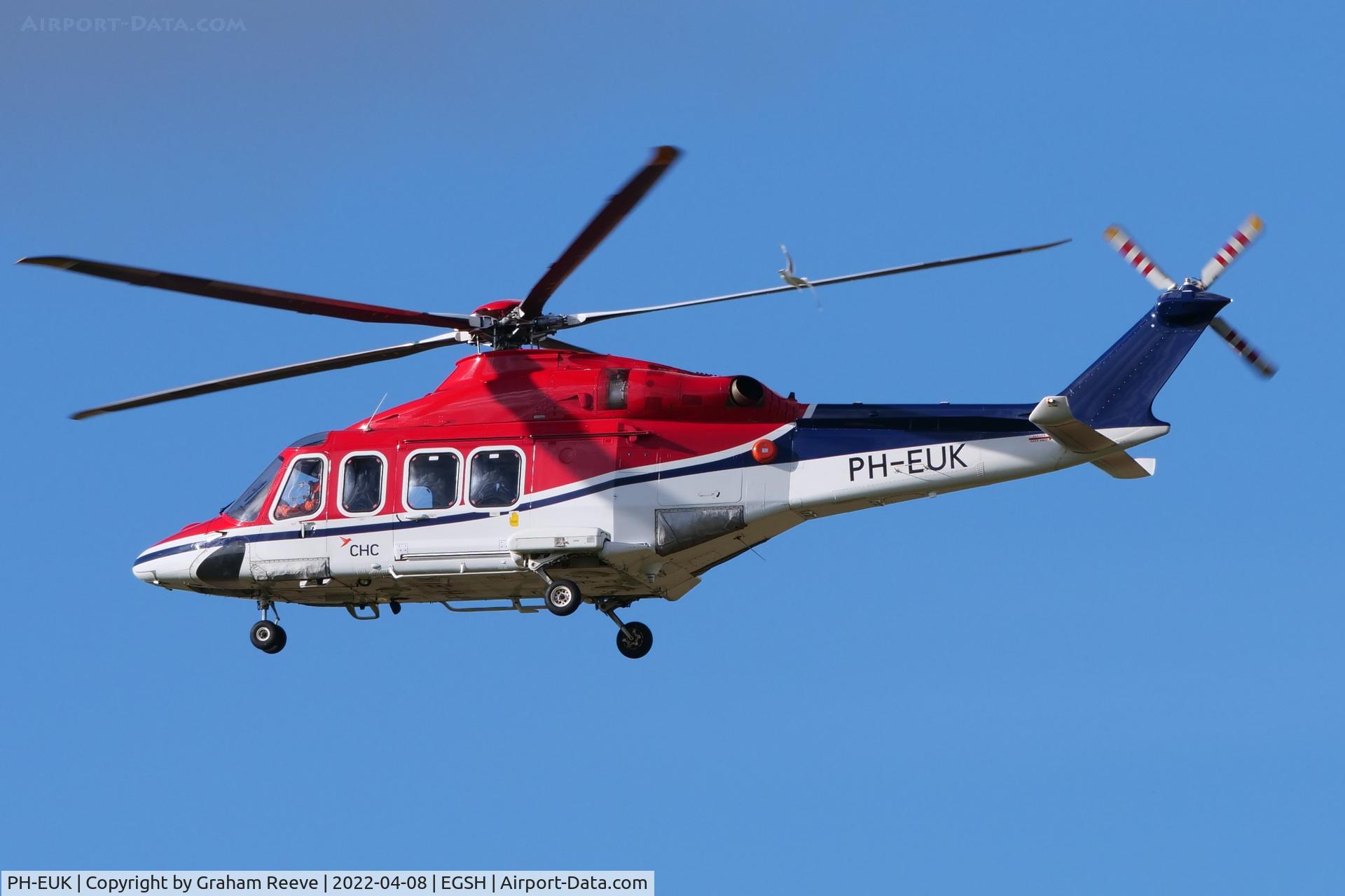 PH-EUK, 2013 AgustaWestland AW-139 C/N 31474, Landing at Norwich.