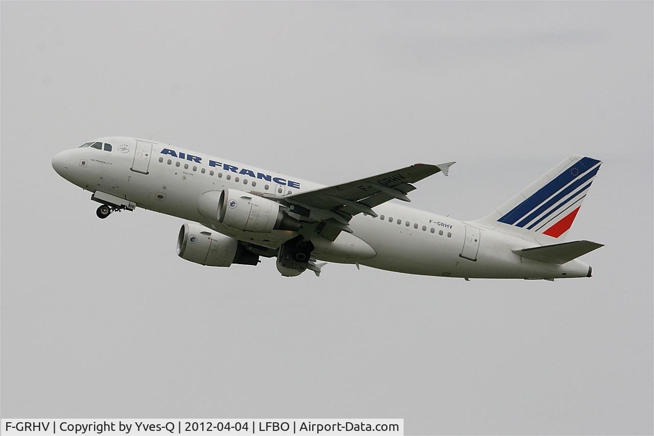 F-GRHV, 2001 Airbus A319-111 C/N 1505, Airbus A319-111, Take off rwy 32R, Toulouse-Blagnac Airport (LFBO-TLS)