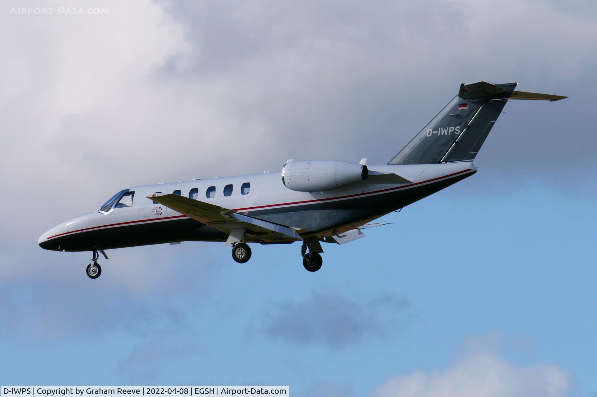 D-IWPS, 2006 Cessna 525 CitationJet CJ1+ C/N 525-0617, Landing at Norwich.