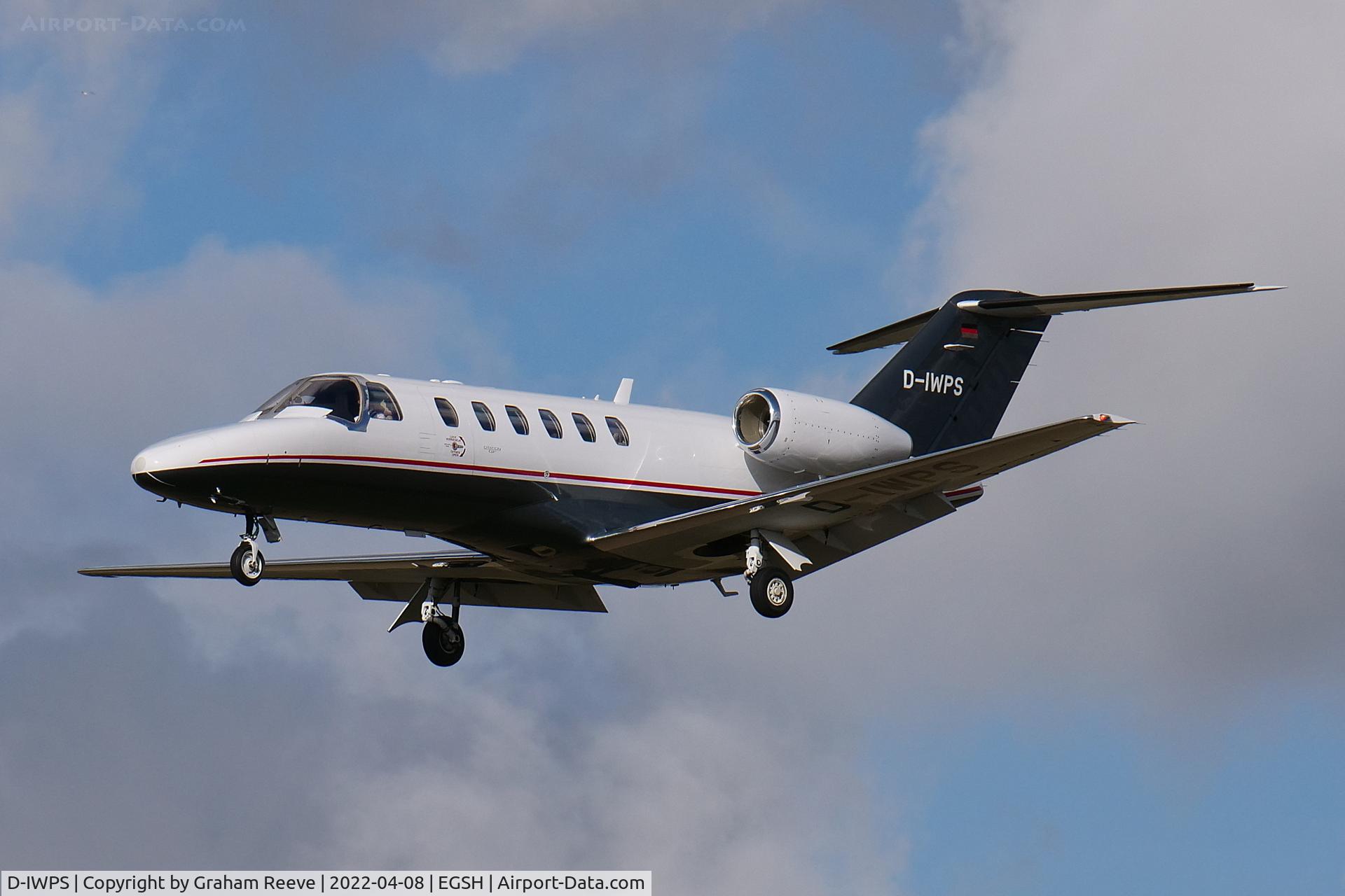 D-IWPS, 2006 Cessna 525 CitationJet CJ1+ C/N 525-0617, Landing at Norwich.