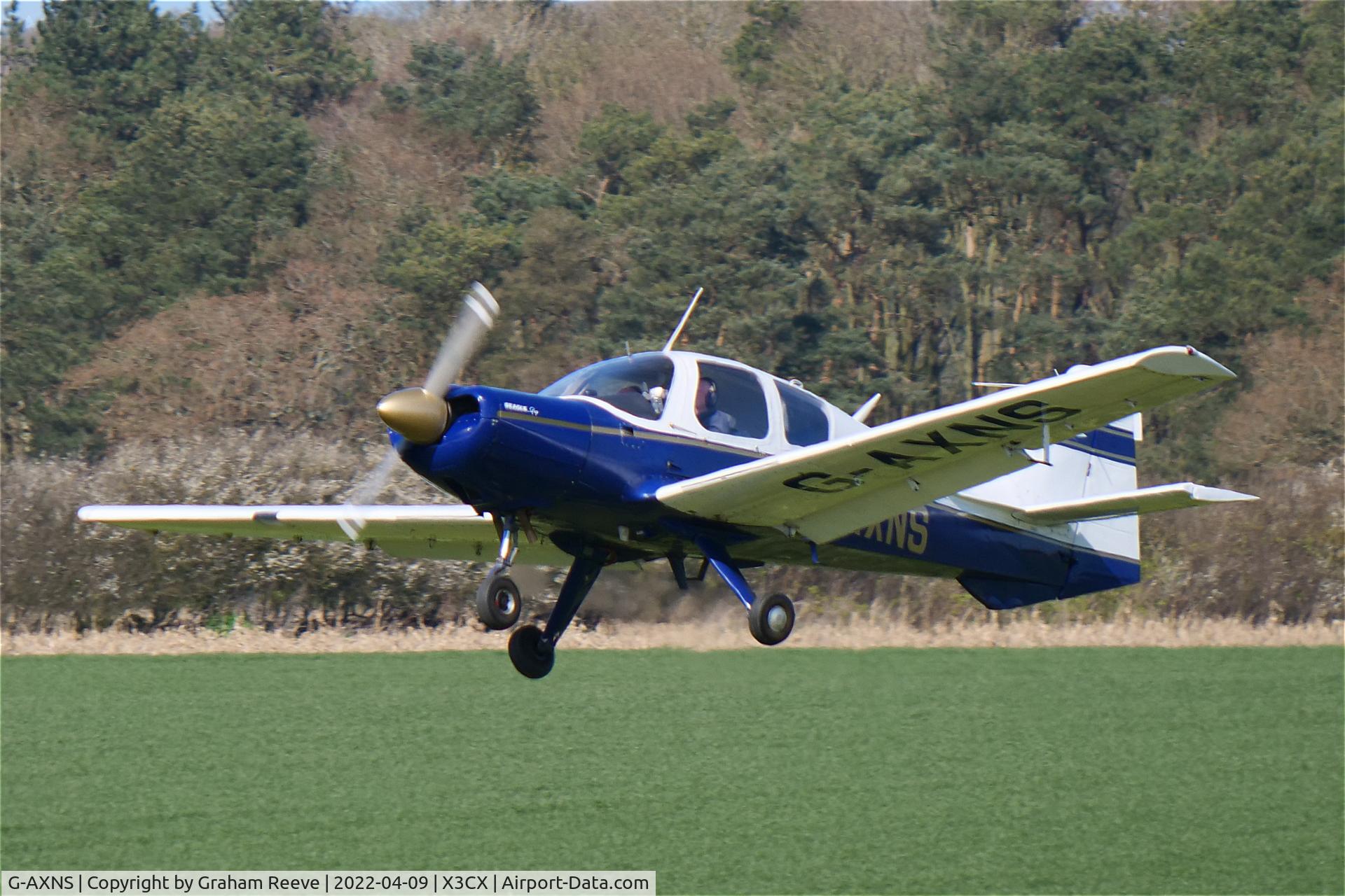 G-AXNS, 1969 Beagle B-121 Pup Series 2 (Pup 150) C/N B121-110, Departing from Northrepps.