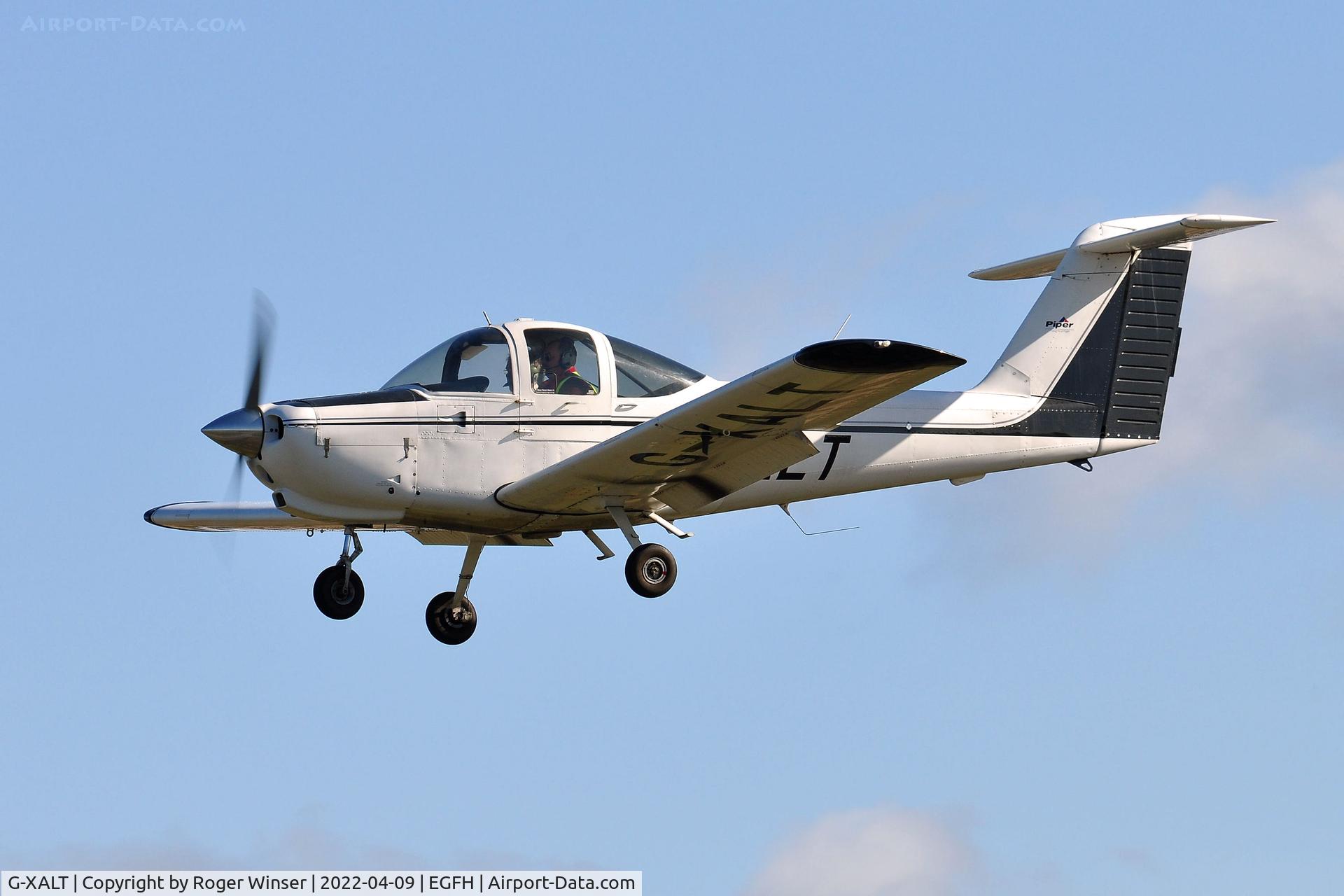 G-XALT, 1979 Piper PA-38-112 Tomahawk Tomahawk C/N 38-79A0801, Resident Tomahawk operated by Cambrian Flying Club finals Runway 28.