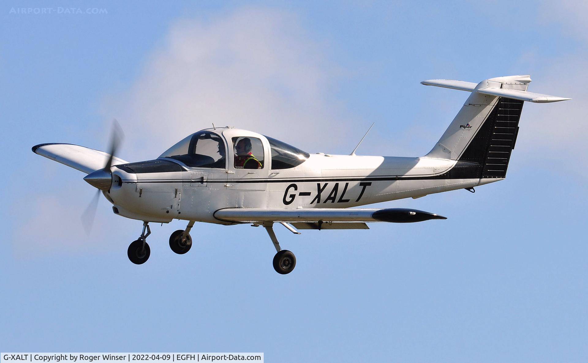 G-XALT, 1979 Piper PA-38-112 Tomahawk Tomahawk C/N 38-79A0801, Resident Tomahawk operated by Cambrian Flying Club finals Runway 28.
