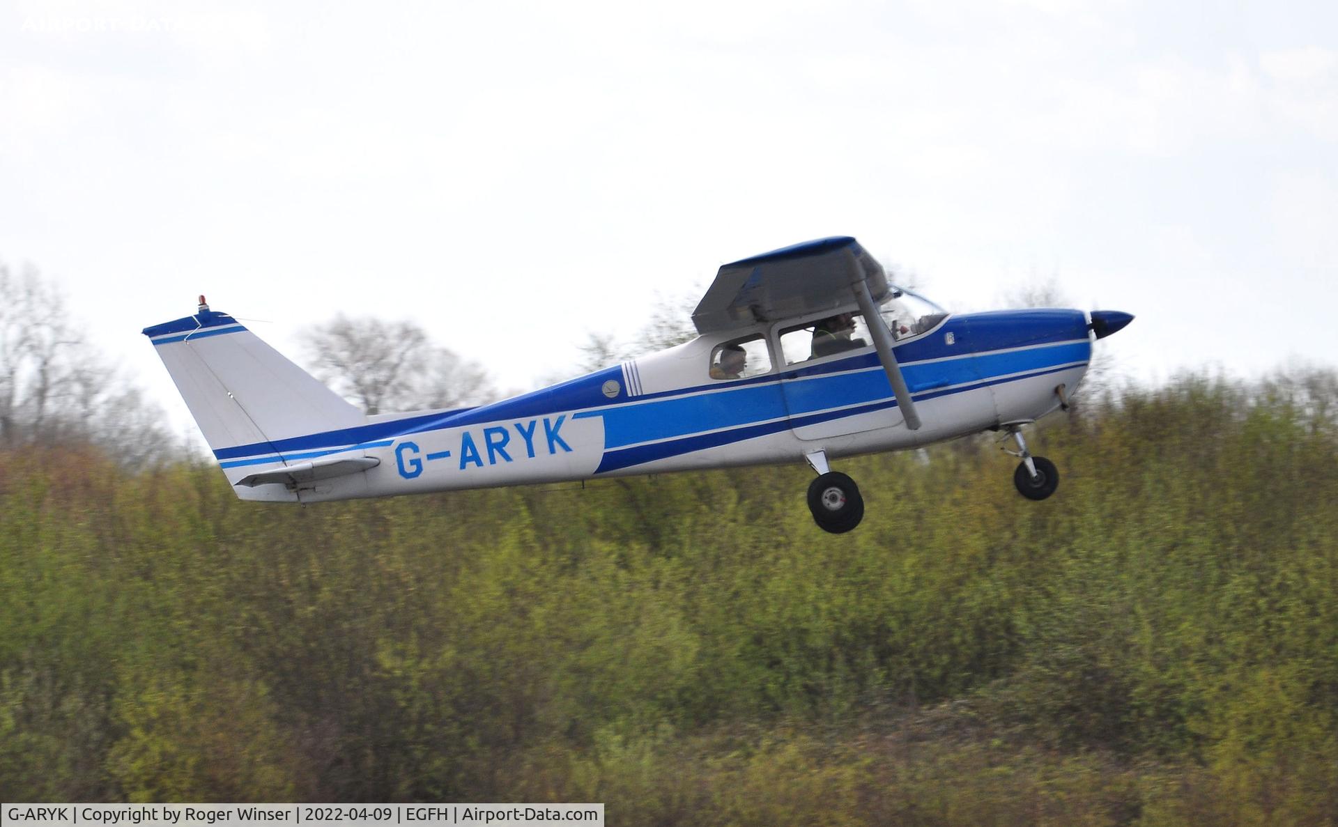 G-ARYK, 1962 Cessna 172C Skyhawk C/N 17249288, Resident Skyhawk departing Runway 28.