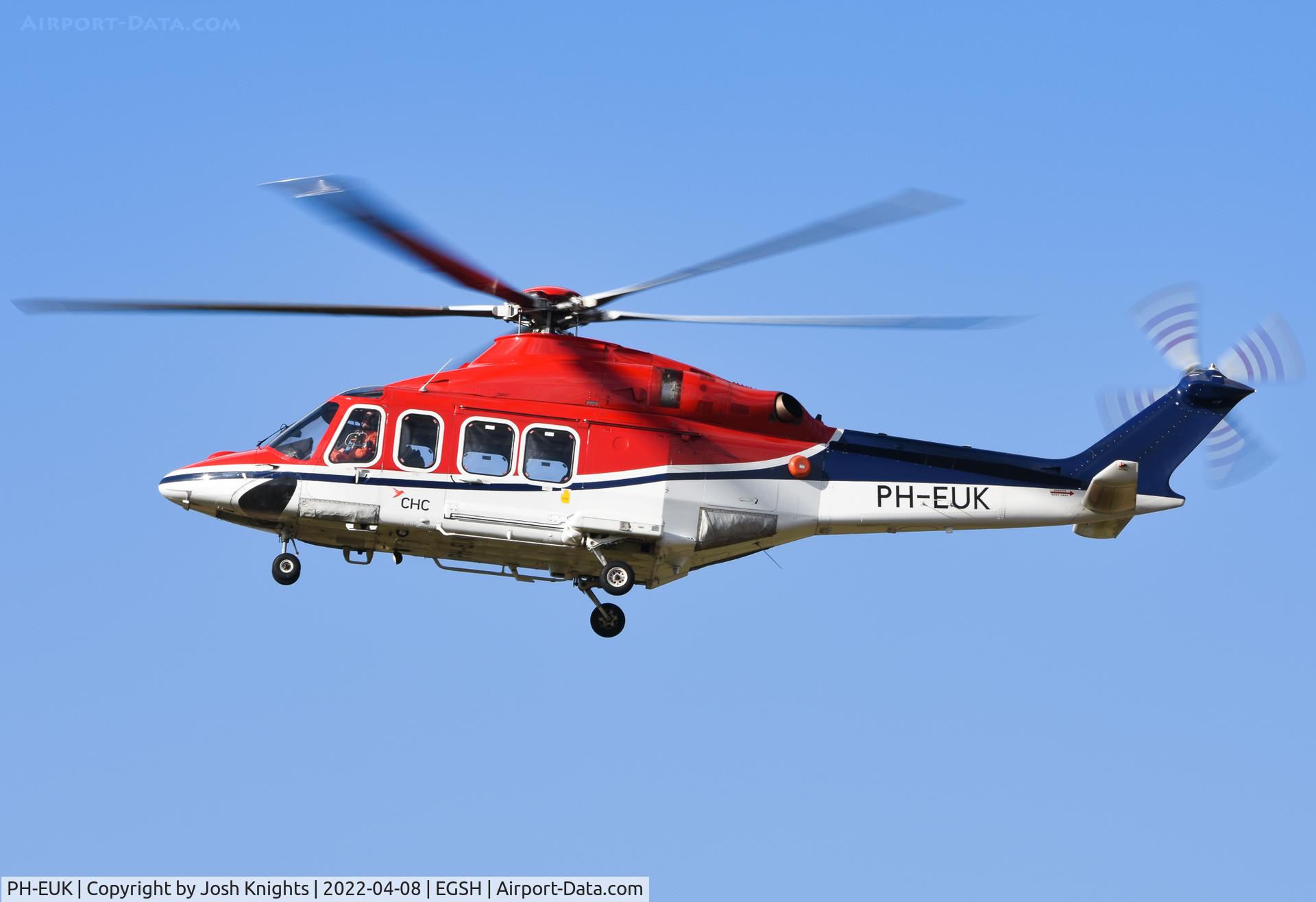 PH-EUK, 2013 AgustaWestland AW-139 C/N 31474, Arriving into Norwich.