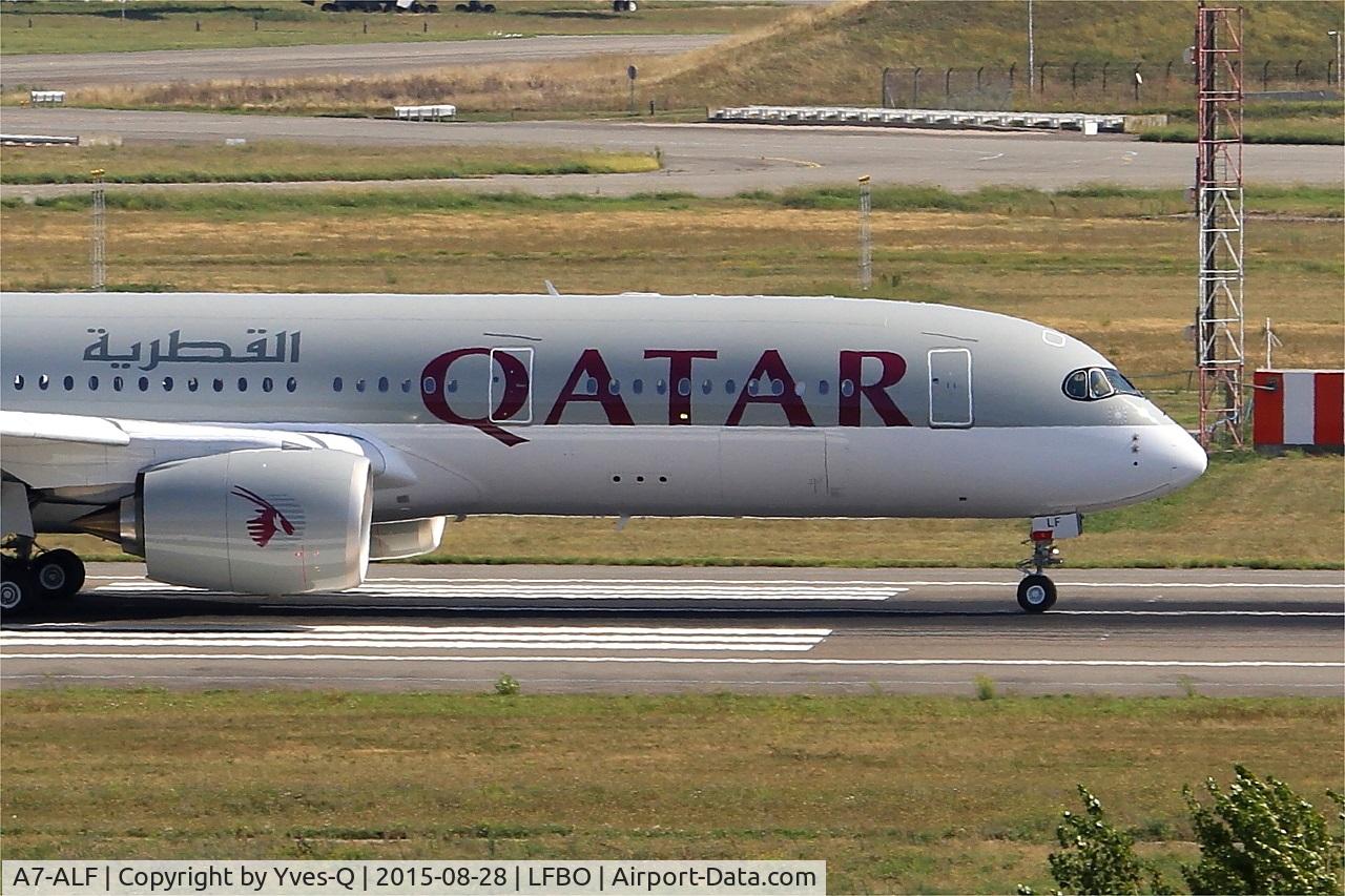 A7-ALF, 2015 Airbus A350-941 C/N 011, Airbus A350-941, Take off rwy 14R, Toulouse-Blagnac airport (LFBO-TLS)