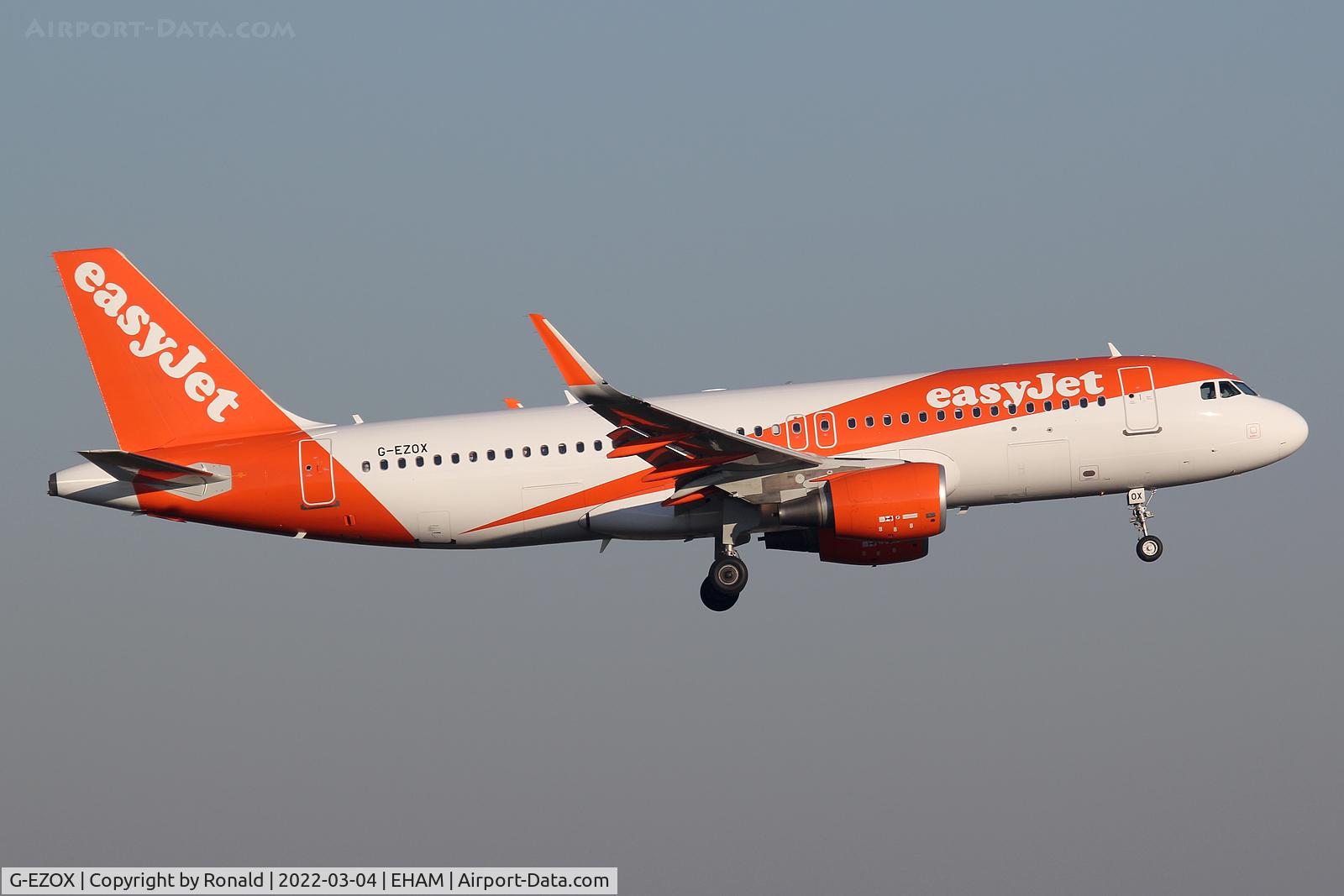 G-EZOX, 2015 Airbus A320-214 C/N 6837, at spl