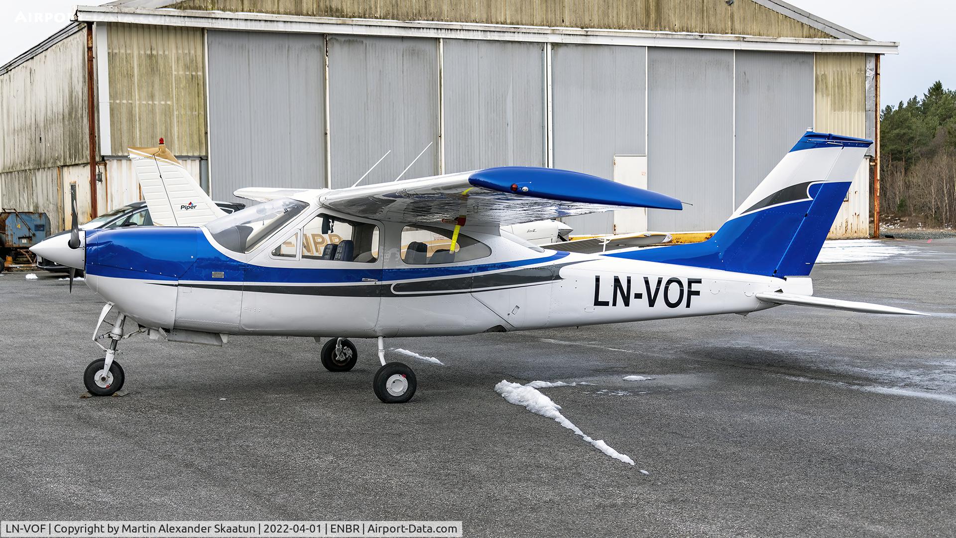 LN-VOF, 1972 Reims Cessna F177RG C/N 0043, Parked outside the hangar.