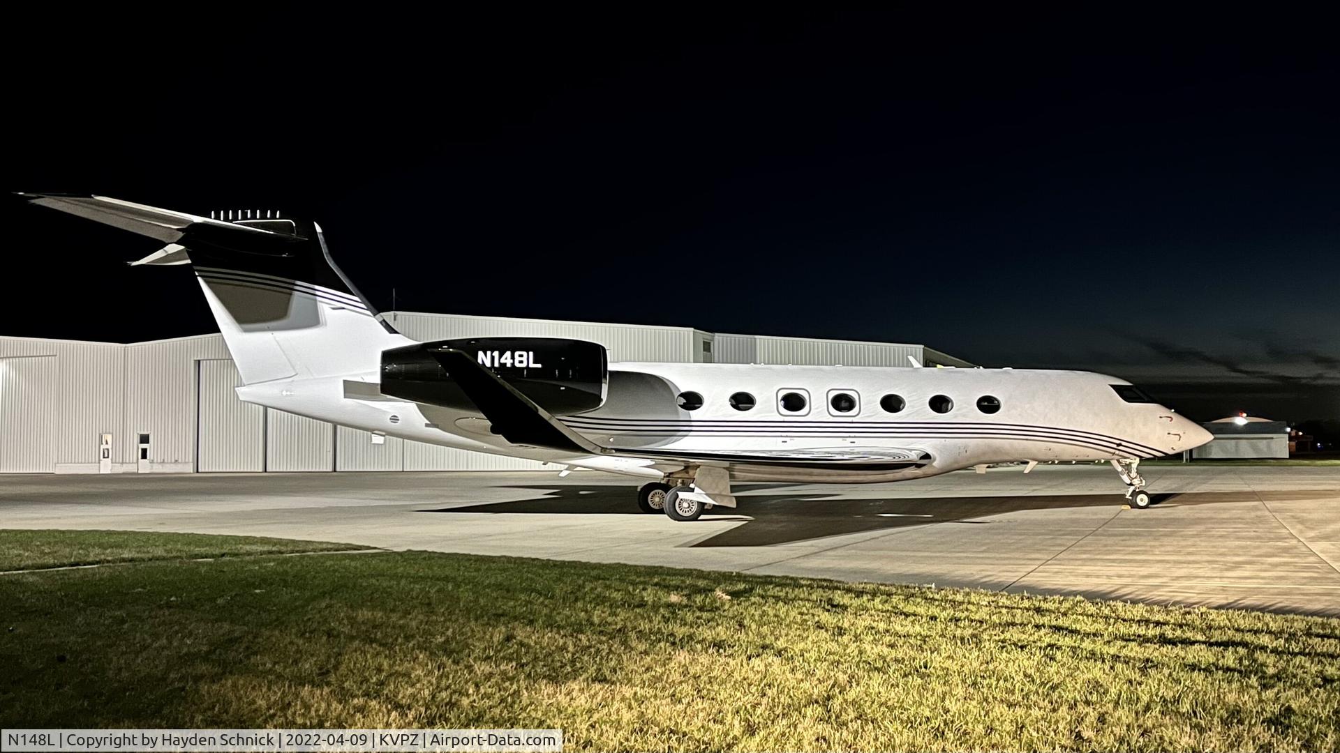 N148L, 2019 Gulfstream G600 C/N 73013, N148L resting overnight at Porter Co. Regional Airport.