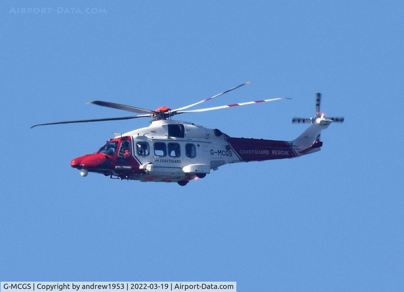 G-MCGS, 2014 AgustaWestland AW189 C/N 92005, G-MCGS over the Bristol Channel.