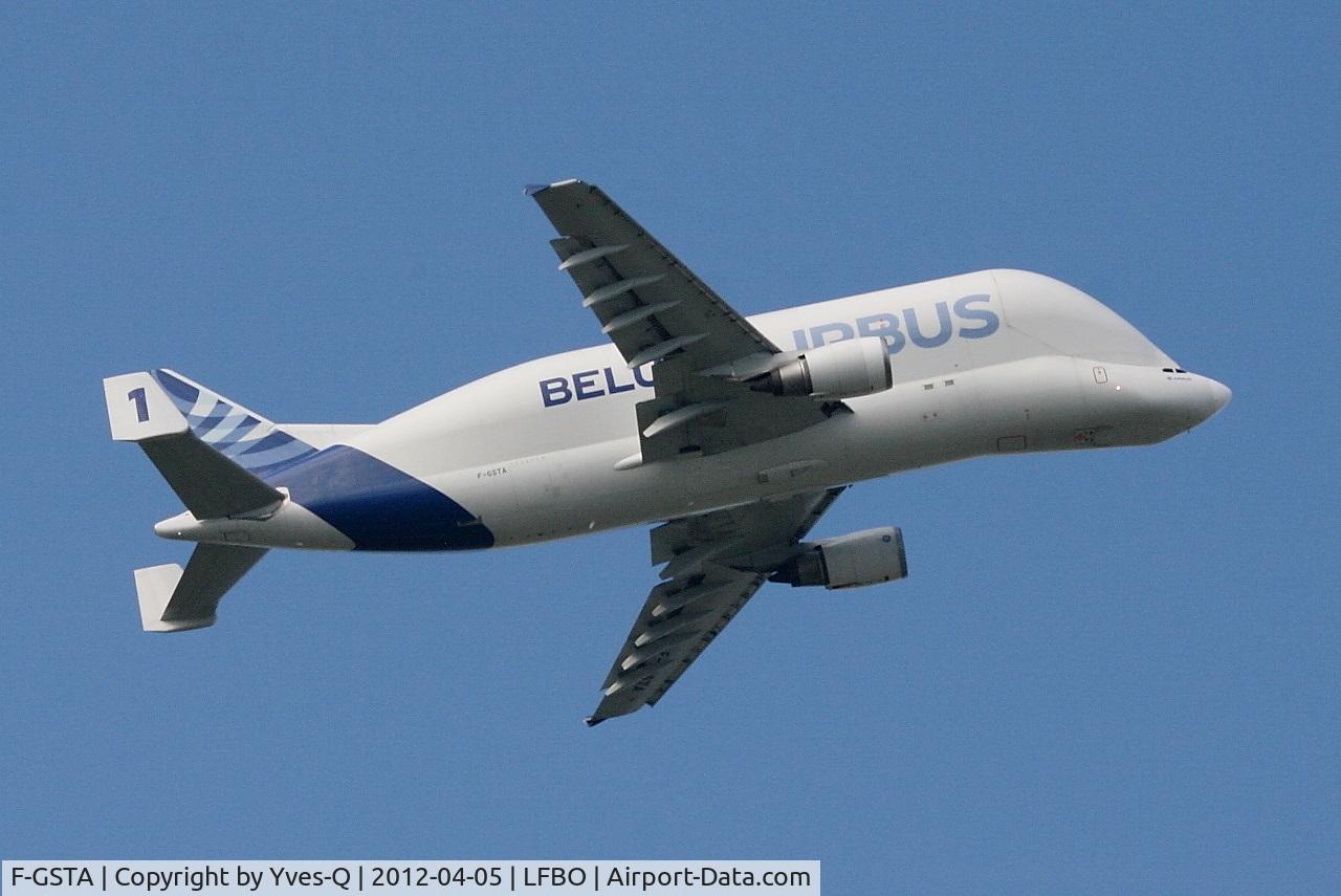 F-GSTA, 1994 Airbus A300B4-608ST Super Transporter C/N 655, Airbus A300-605ST Beluga, Take-off Rwy 32L, Toulouse Blagnac Airport (LFBO-TLS)