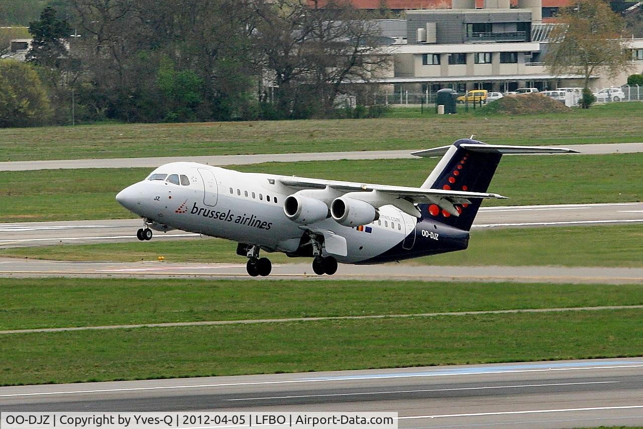OO-DJZ, 1997 British Aerospace Avro 146-RJ85 C/N E.2305, BAE Systems RJ85, Take off Rwy 32L, Toulouse Blagnac Airport (LFBO-TLS)