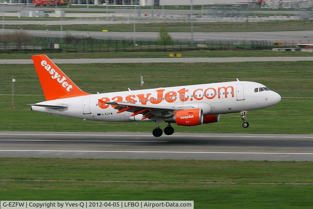 G-EZFW, 2010 Airbus A319-111 C/N 4380, Airbus A319-111, Landing rwy 14R, Toulouse Blagnac Airport (LFBO-TLS)