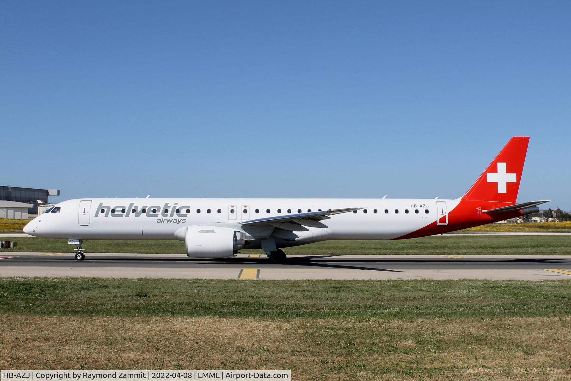 HB-AZJ, 2021 Embraer E195-E2 (ERJ-190-400 STD) C/N 19020057, Enbraer E195-E2 HB-AZJ Helvetic Airways