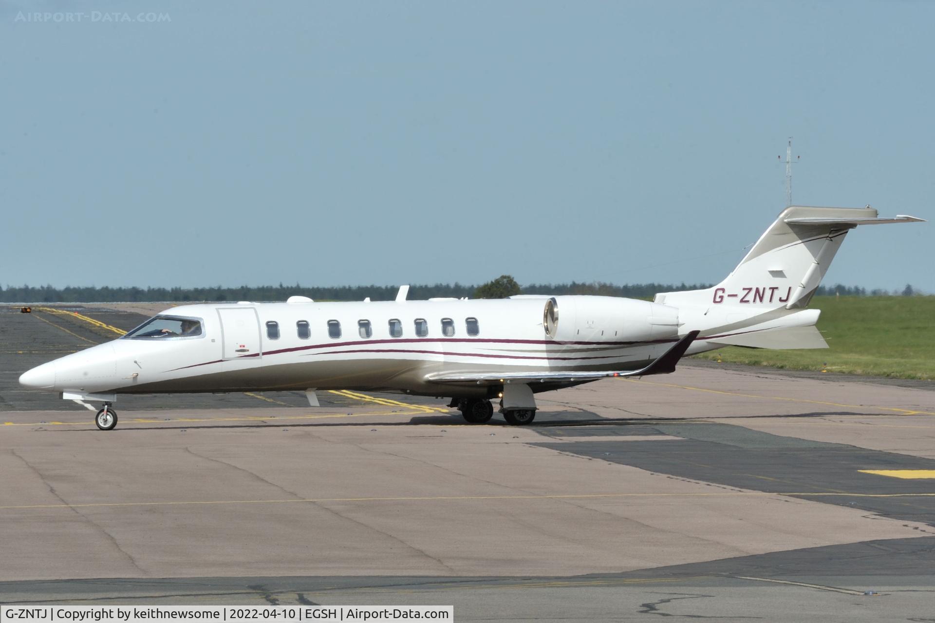 G-ZNTJ, 2018 Learjet 45 C/N 45-562, Arriving at Norwich from Biggin Hill.