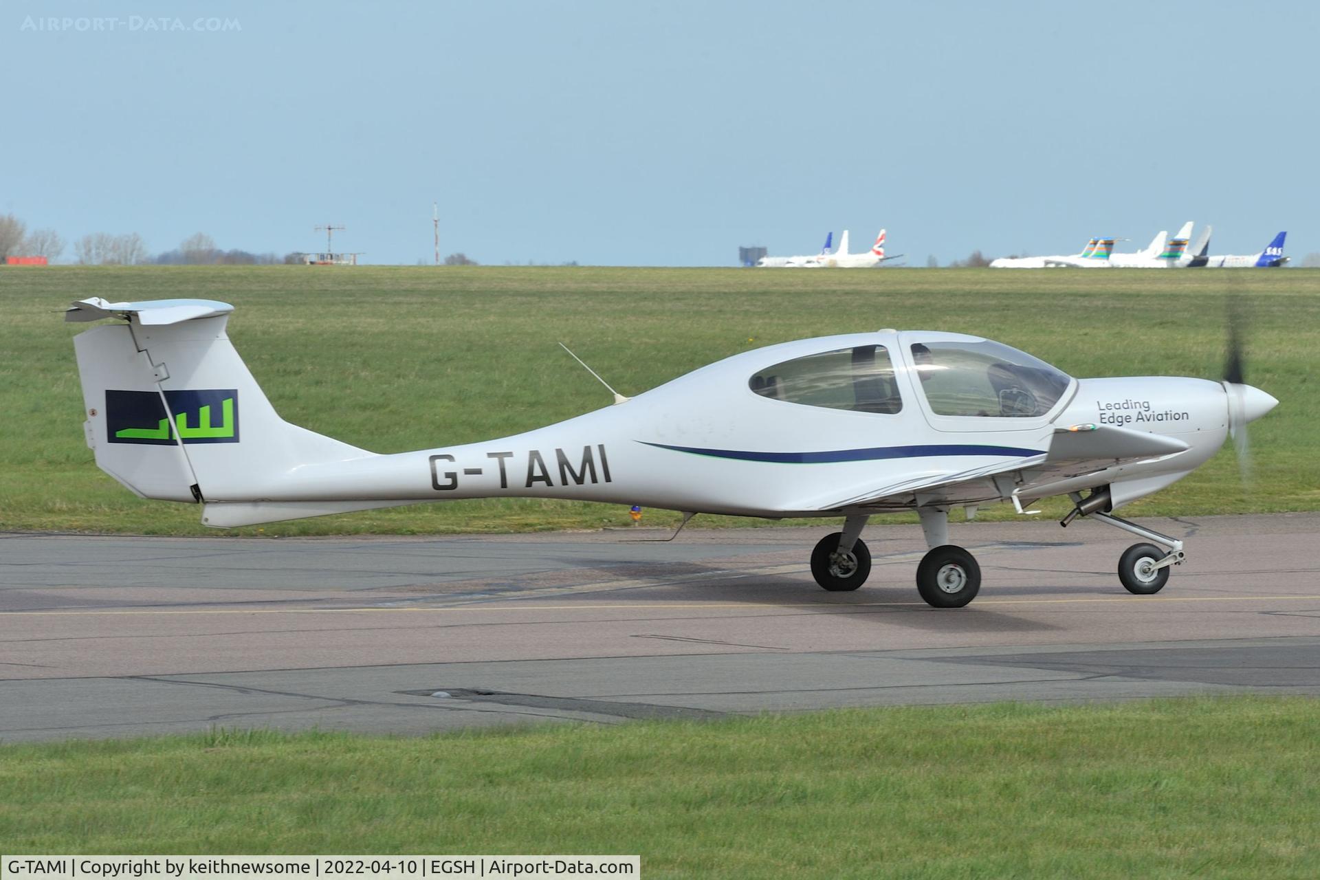 G-TAMI, 2006 Diamond DA-40D TDi Diamond Star C/N D4.210, Leaving Norwich for Kidlington, Oxford.