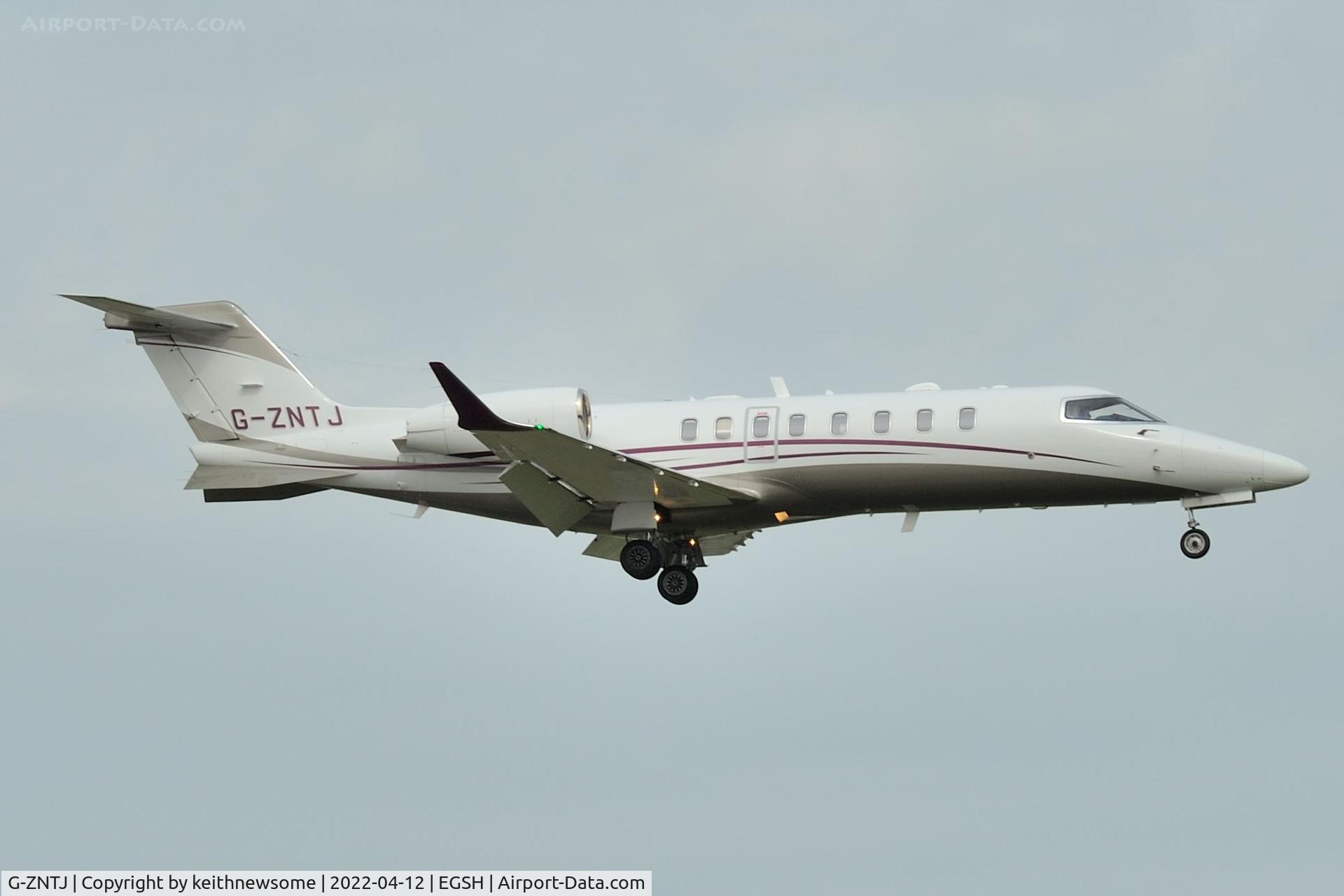 G-ZNTJ, 2018 Learjet 45 C/N 45-562, Arriving at Norwich from Madrid.