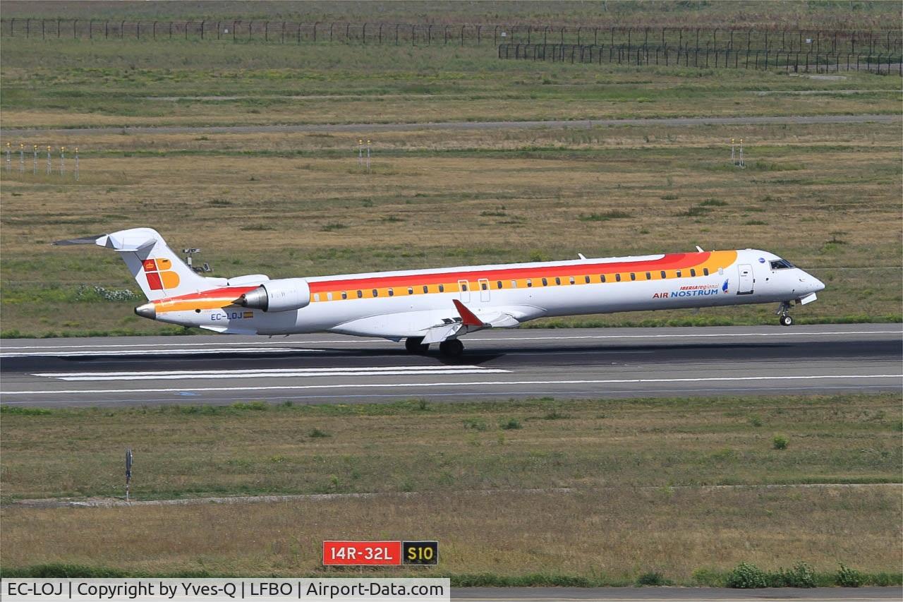 EC-LOJ, 2011 Bombardier CRJ-1000ER NG (CL-600-2E25) C/N 19018, Bombardier CRJ-1000ER, Landing rwy 14R, Toulouse-Blagnac Airport (LFBO-TLS)