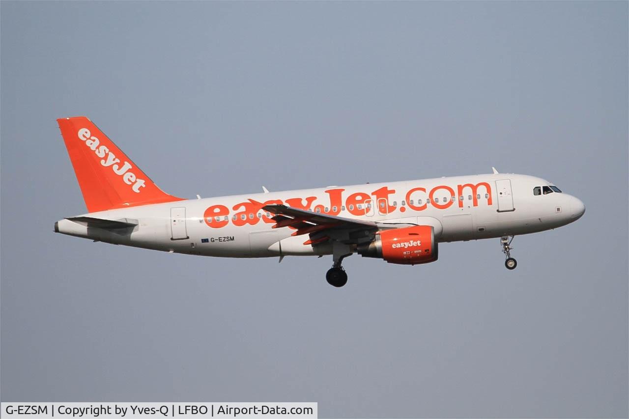 G-EZSM, 2003 Airbus A319-111 C/N 2062, Airbus A319-111, On final rwy 14L, Toulouse-Blagnac Airport (LFBO-TLS