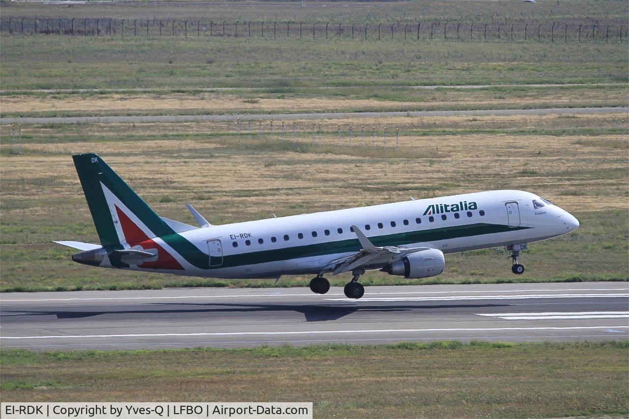 EI-RDK, 2012 Embraer 175STD (ERJ-170-200STD) C/N 17000343, Embraer 175STD, Landing rwy 14R, Toulouse-Blagnac Airport (LFBO-TLS)