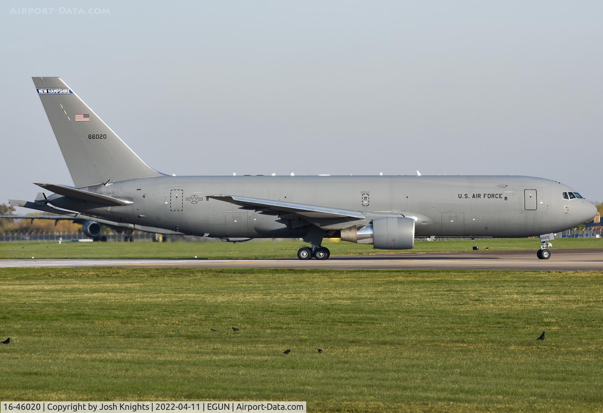 16-46020, 2016 Boeing KC-46A Pegasus (767-2LKC) C/N 34137, Arriving at Mildenhall.