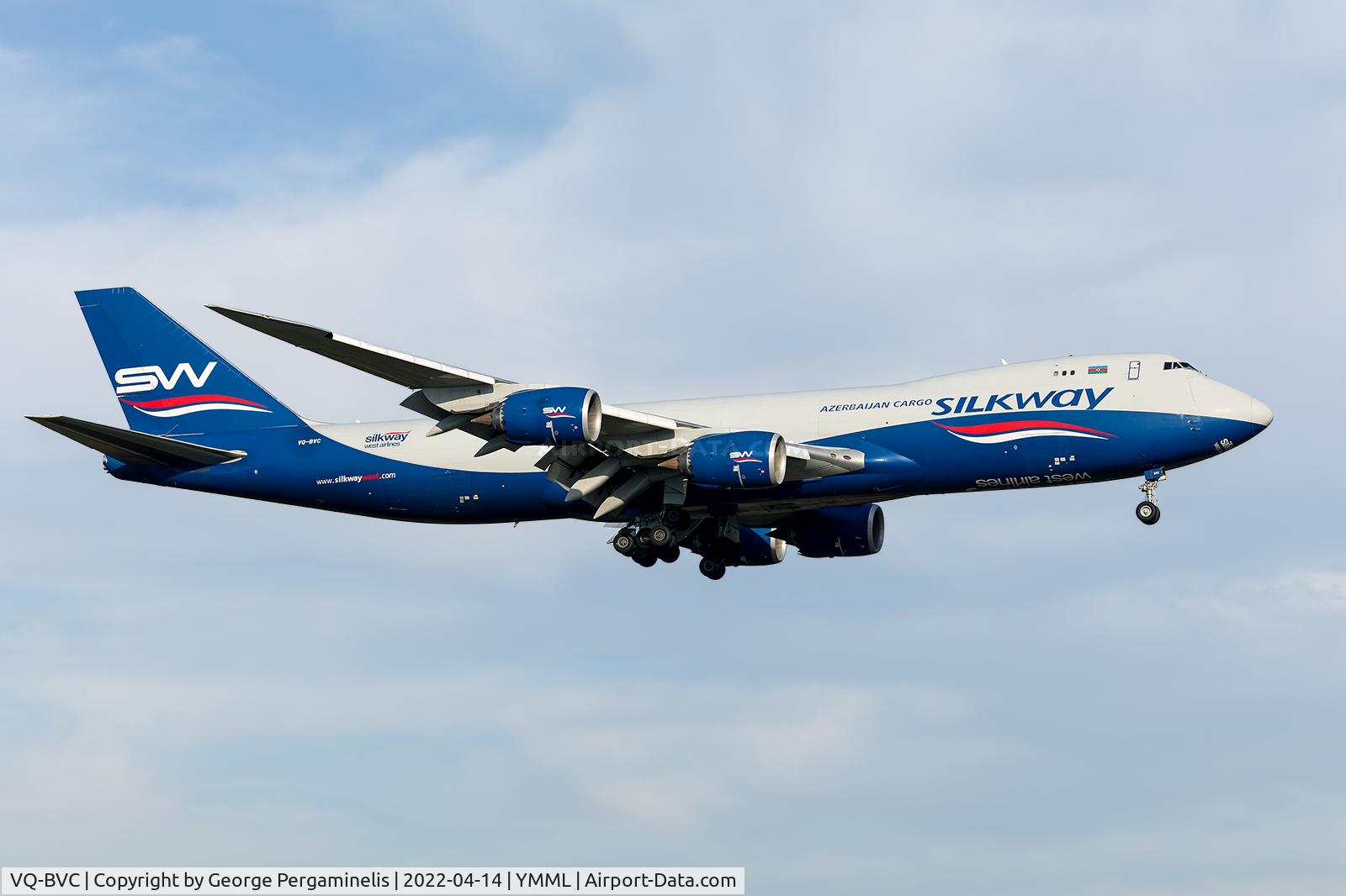 VQ-BVC, 2014 Boeing 747-83QF C/N 44937, Short final runway 34.