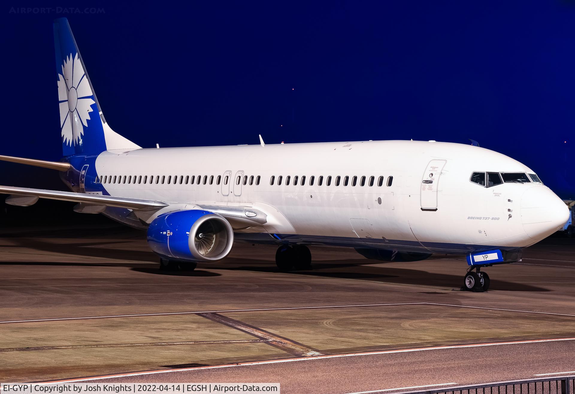EI-GYP, 2008 Boeing 737-8K5 C/N 35137, On Stand After Arrival For Maintenance.