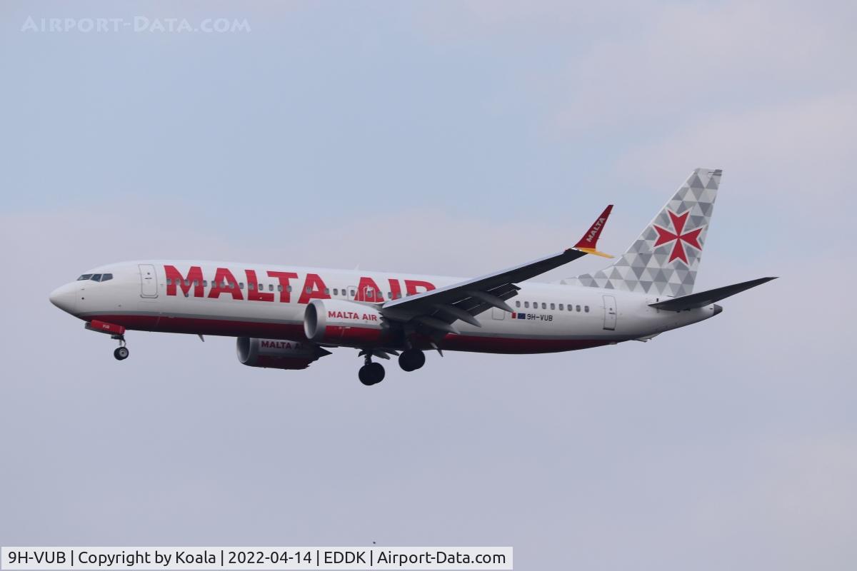 9H-VUB, 2021 Boeing 737-8-200 MAX C/N 65877, Arrival from ARN, Runway32R