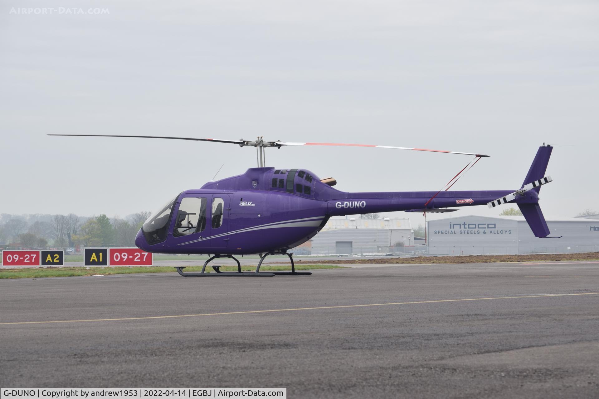 G-DUNO, 2020 Bell 505 Jet Ranger X C/N 65311, G-DUNO at Gloucestershire Airport.