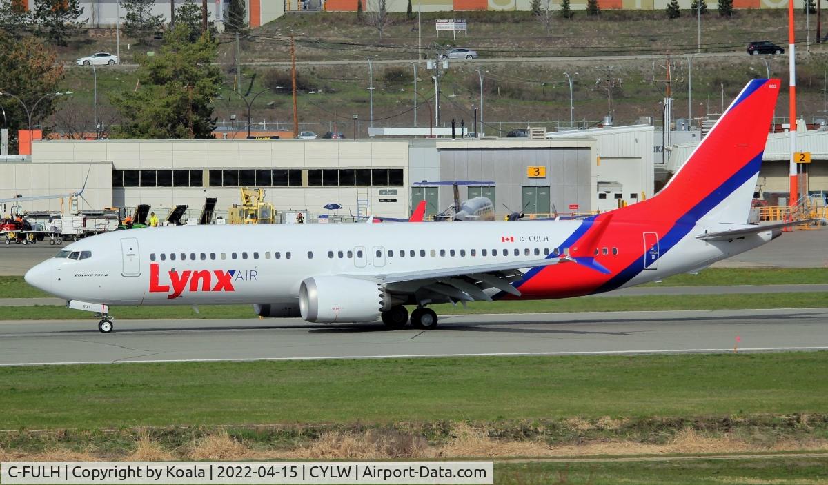 C-FULH, 2020 Boeing 737-8 MAX C/N 44306, Arrival from Calgary. New Airline in Kelowna.