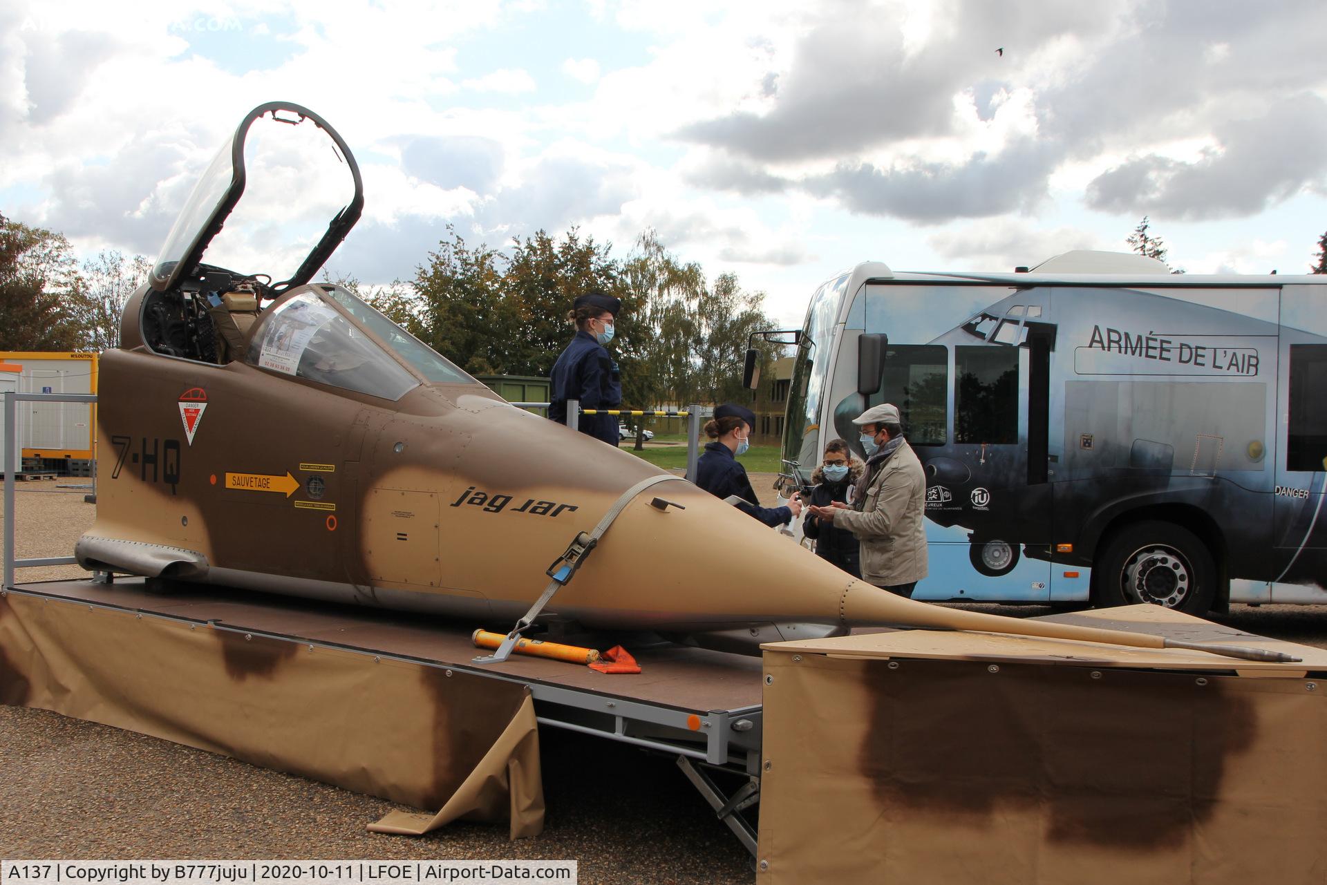 A137, Sepecat Jaguar A C/N A137, on display at Evreux