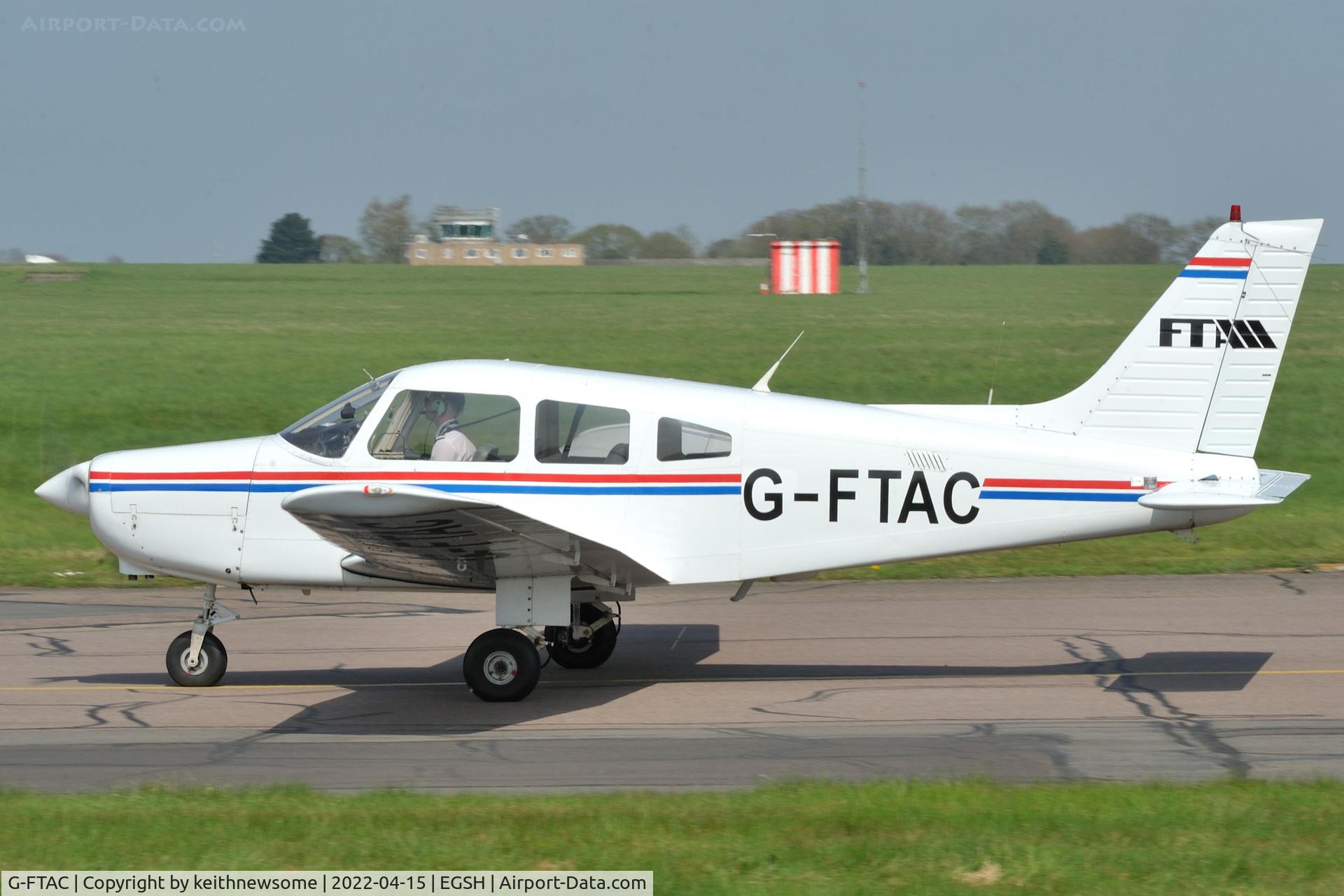 G-FTAC, 1984 Piper PA-28-161 Warrior II C/N 28-8416082, Arriving at Norwich.
