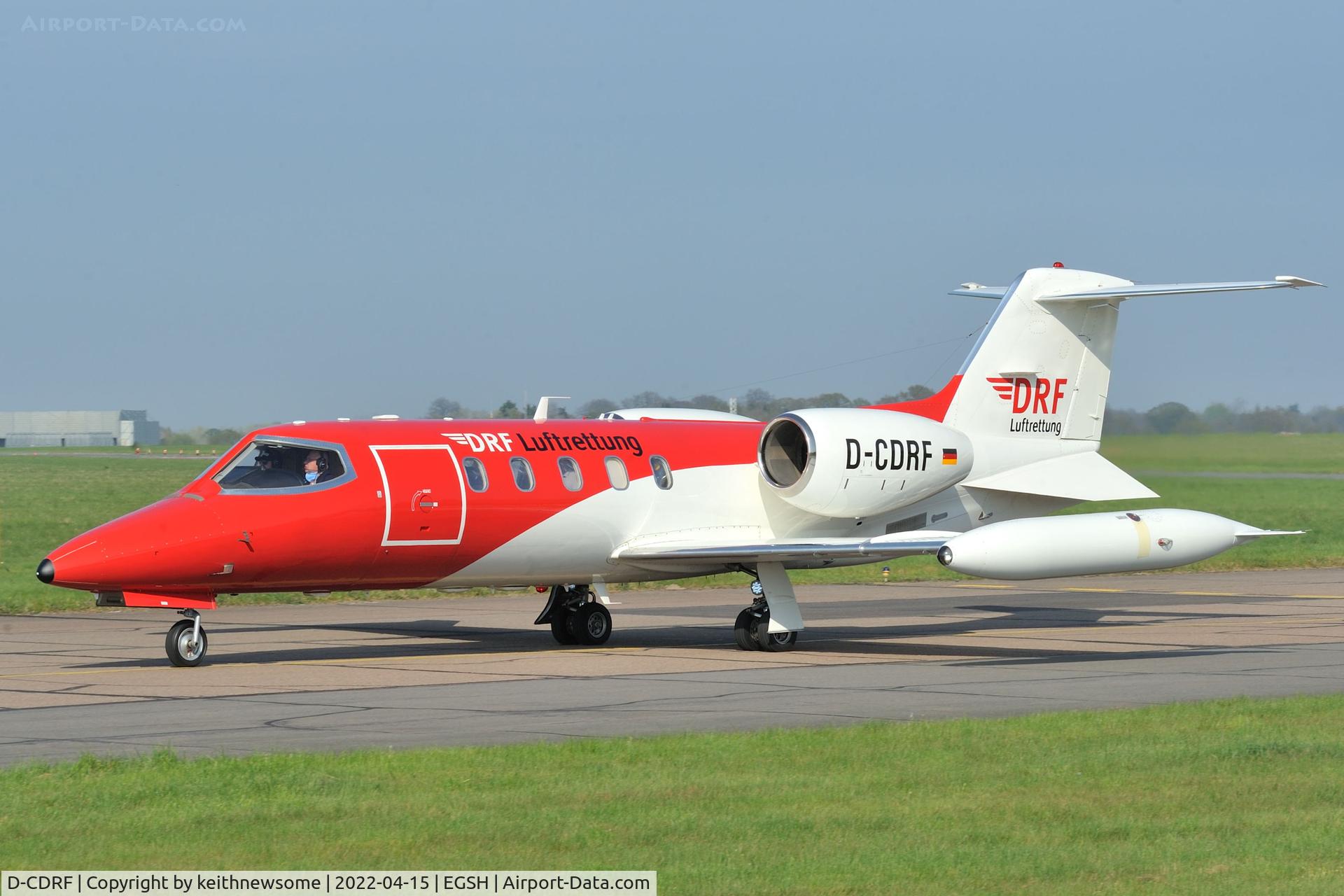 D-CDRF, 2007 Learjet 45 C/N 45-342, Arriving at Norwich from Morocco.