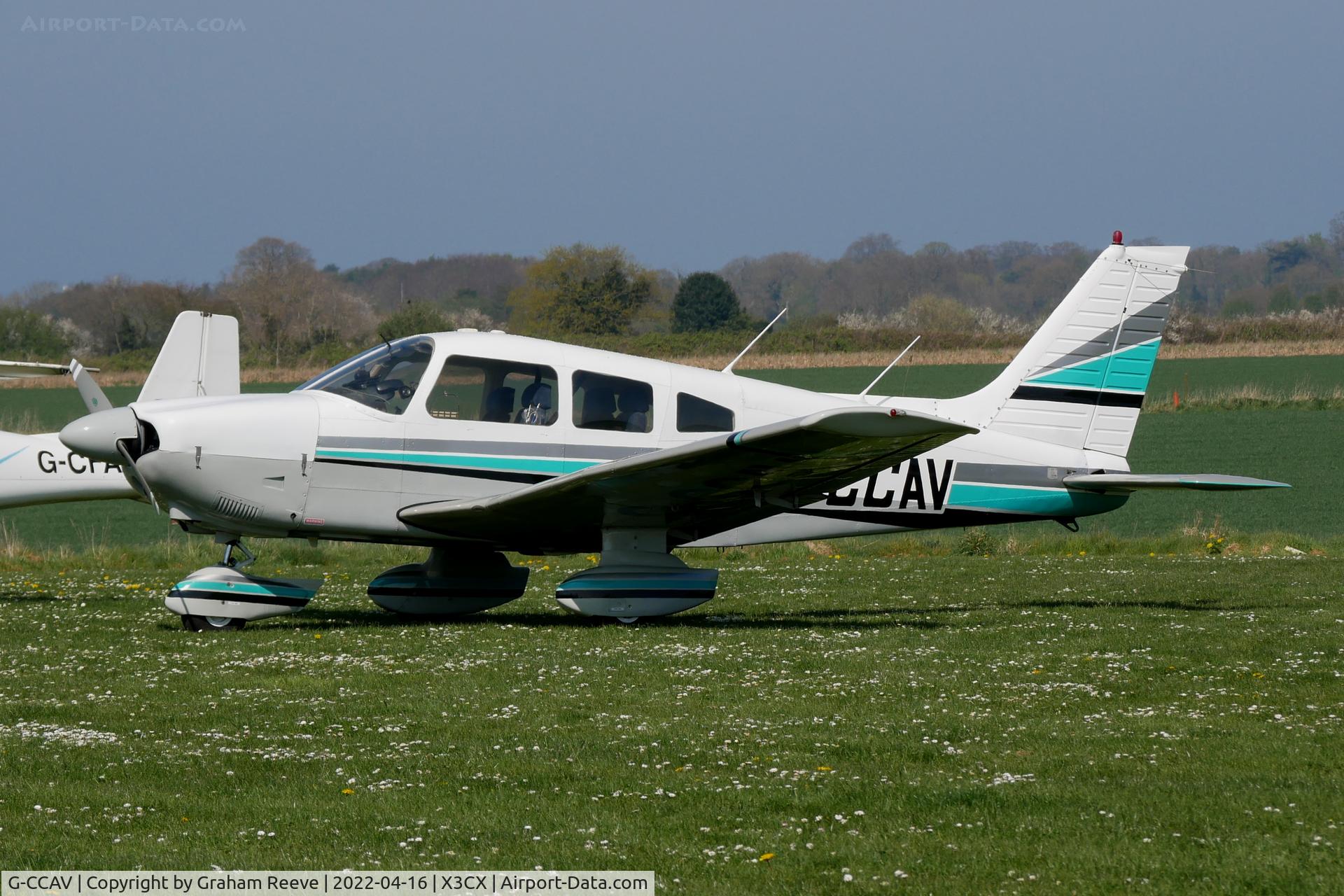 G-CCAV, 1980 Piper PA-28-181 Cherokee Archer II C/N 28-8090353, Parked at Northrepps.
